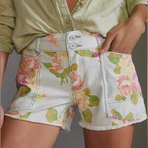 Anthropologie Pilcro The Wanderer Low Rise Floral Shorts size 29